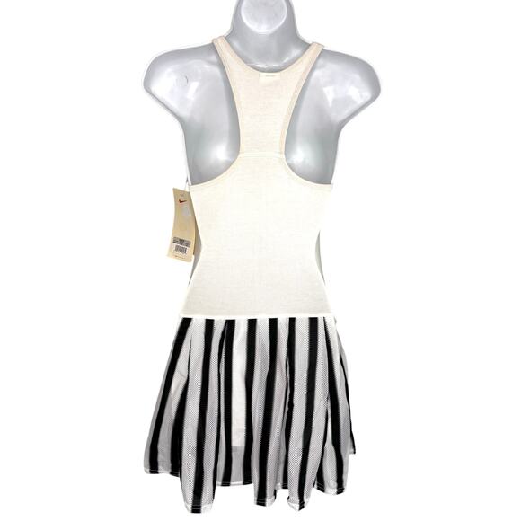 Nike Vintage Challenge Court Dri Fit Tennis Dress White & Black Stripe XS - Picture 3 of 9